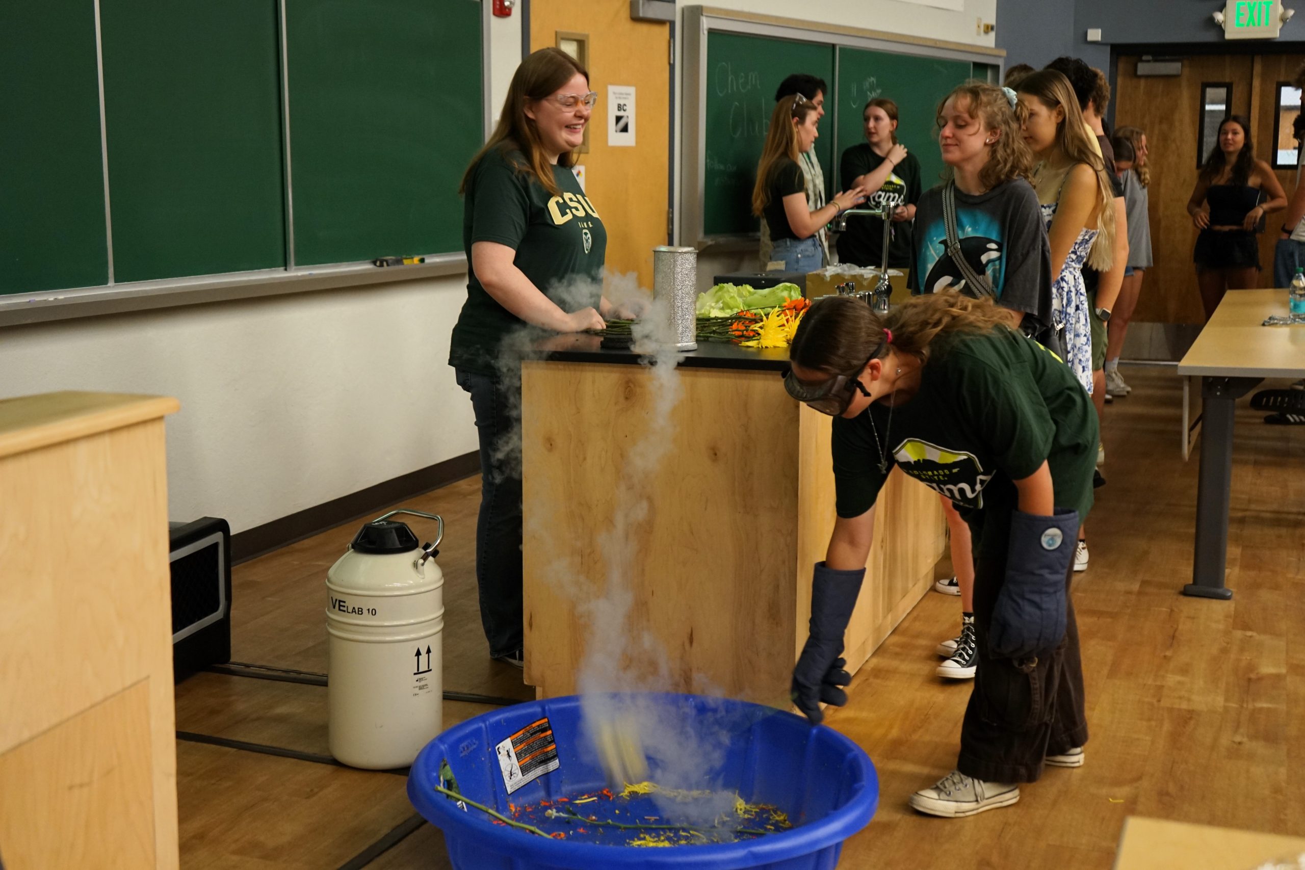 dsc02293 Photo of Chem Club demonstration with liquid nitrogen.