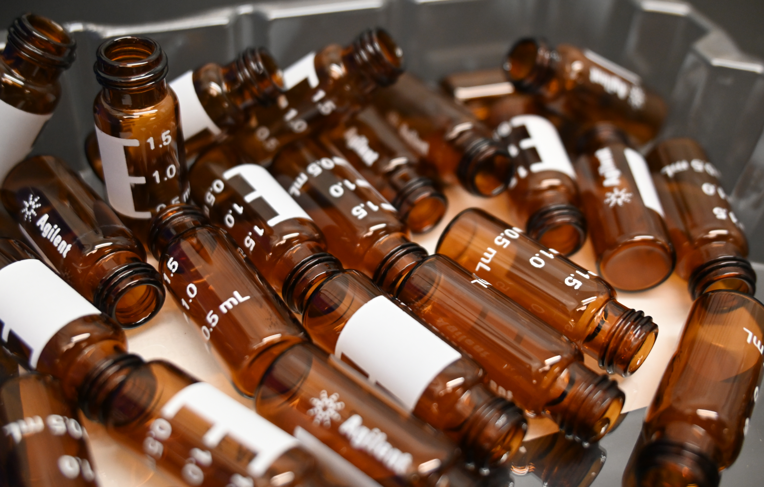 dsc_0656 Closeup photo of empty vials in a lab.